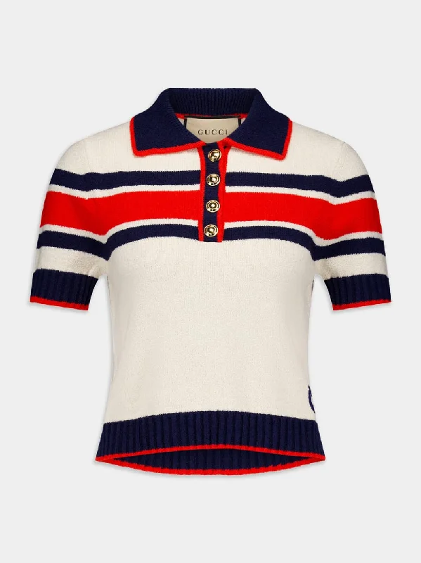 Cotton Striped Polo Top