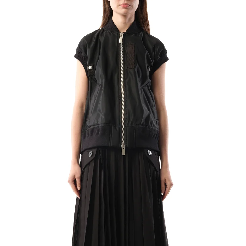 Waistcoats & Vest with street festival-Nylon Vest in Black