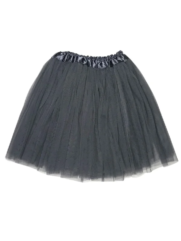 Shorts & Skirts fashion fits-Dark Gray Tutu Skirt for Adult - Women's Size 3-Layer Tulle Skirt Ballet Costume Dance Tutus