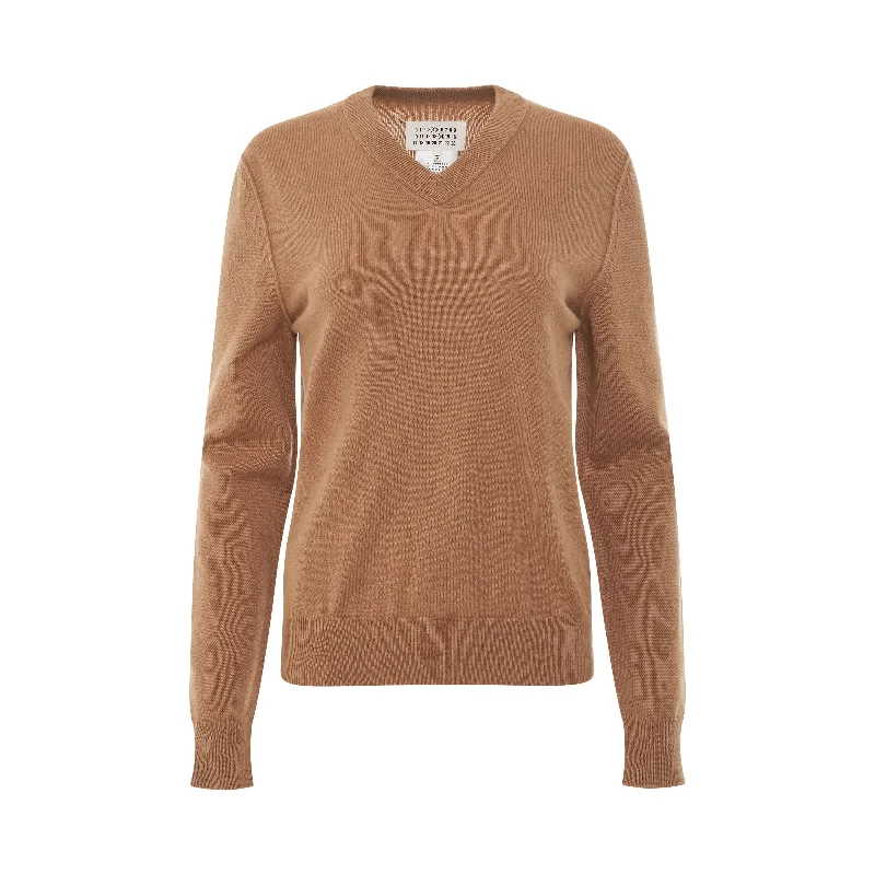 Long Sleeve Cashmere Jumper in Camel