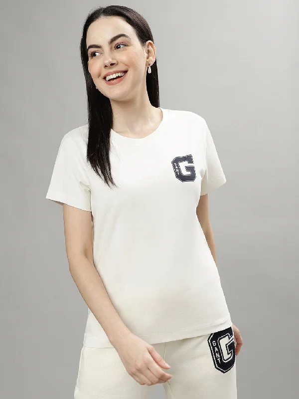 Blouses & Shirts for expo-Gant Cream Fashion Regular Fit T-Shirt