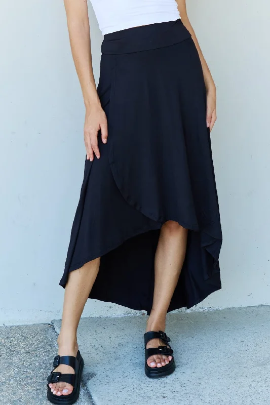 Shorts & Skirts fashion trends-High Waisted Flare Maxi Skirt in Black