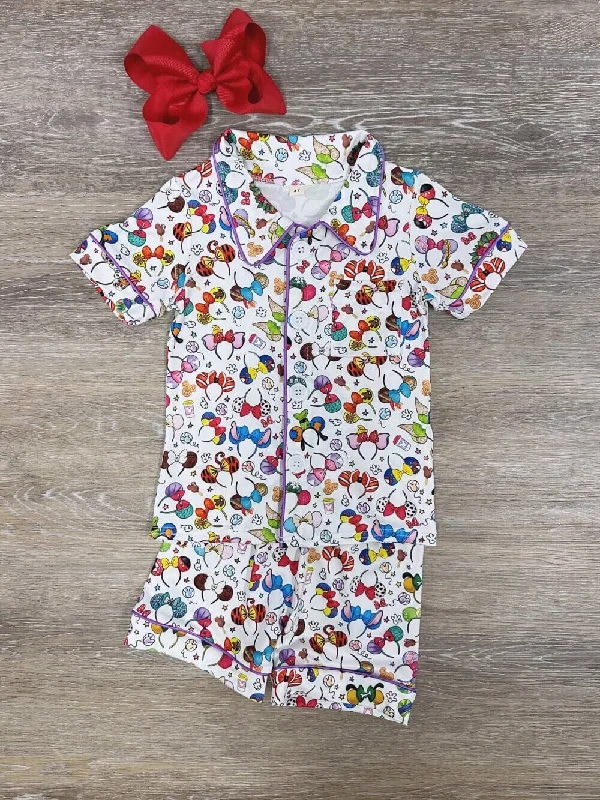 Shorts & Skirts bold trends-Mouse Ears for Everyone Girls Short Sleeve Pajama Set