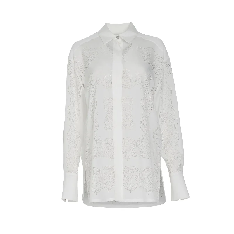 Blouses & Shirts for cultural events-Bandana Shirt in White