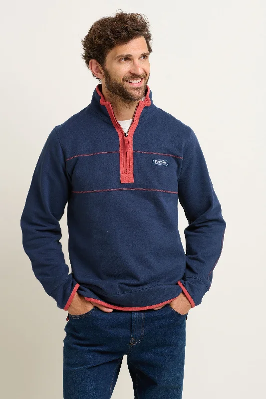 Sweatshirts with polka dots-Navy Quarter Zip Sweatshirtshirt