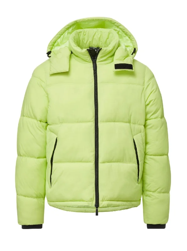 Sweatshirts with cake designs-Hooded Puffer - Lime