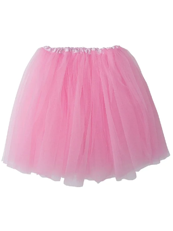 Shorts & Skirts fashion styles-Plus Size Pink Tutu Skirt - Plus Size 3-Layer Tulle Skirt Dress Up Tutus for Women