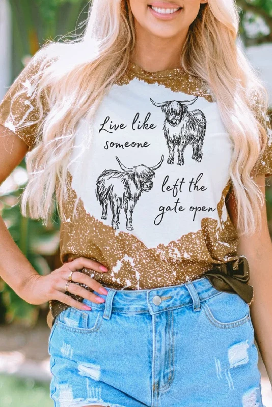 Shorts & Skirts fashion inspiration-Live Like Someone Left the Gate Open Short Sleeve T-Shirt