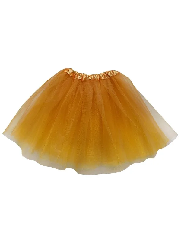 Shorts & Skirts fashion trends-Gold Tutu Skirt for Adult - Women's Size 3-Layer Basic Ballet Costume Dance Tutus