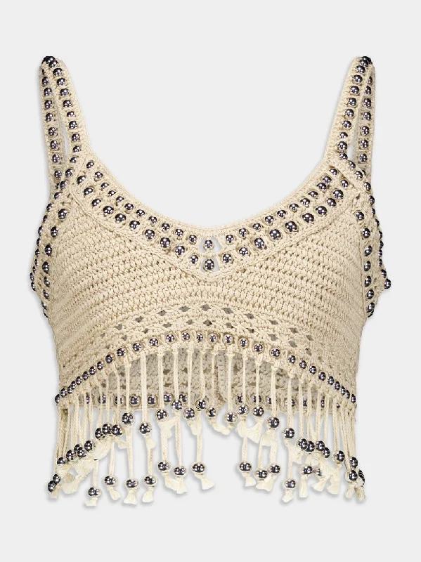 Crochet Bead-Embellished Top