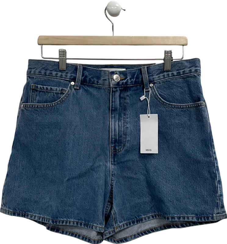 MANGO Blue Zoe High Waist Shorts UK 14