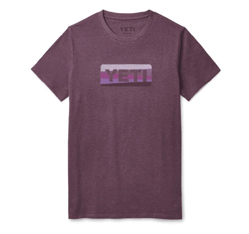 Yeti Sunrise Badge Tee Heather Plum