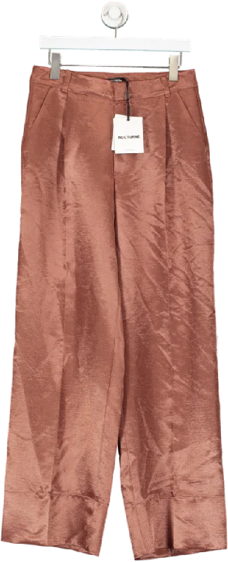 NOCTURNE Metallic Wide Leg Pants Copper UK XL