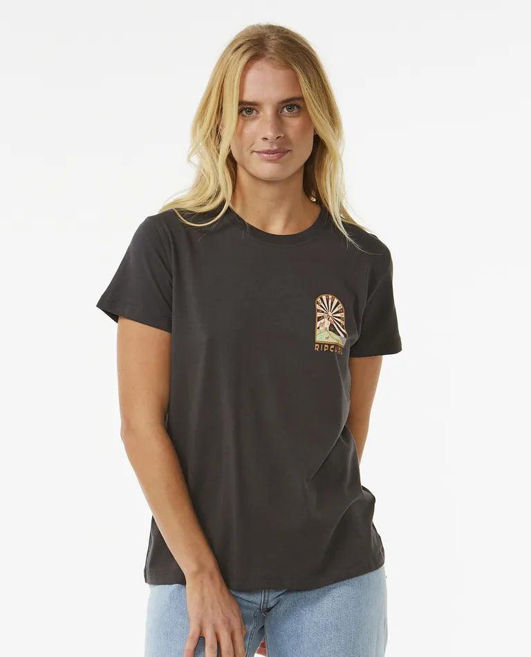 Rip Curl Magic Bay Standard Ladies Tee Washed Black