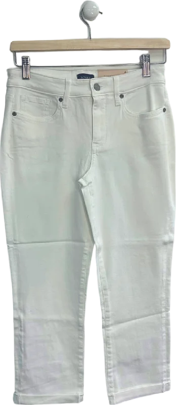 NYDJ Optic White Chloe Capri Jeans UK 10