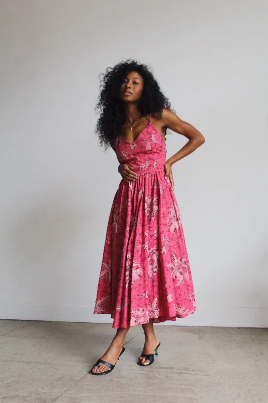 Dresses for one-of-a-kind-1970s Pink Batik Sundress