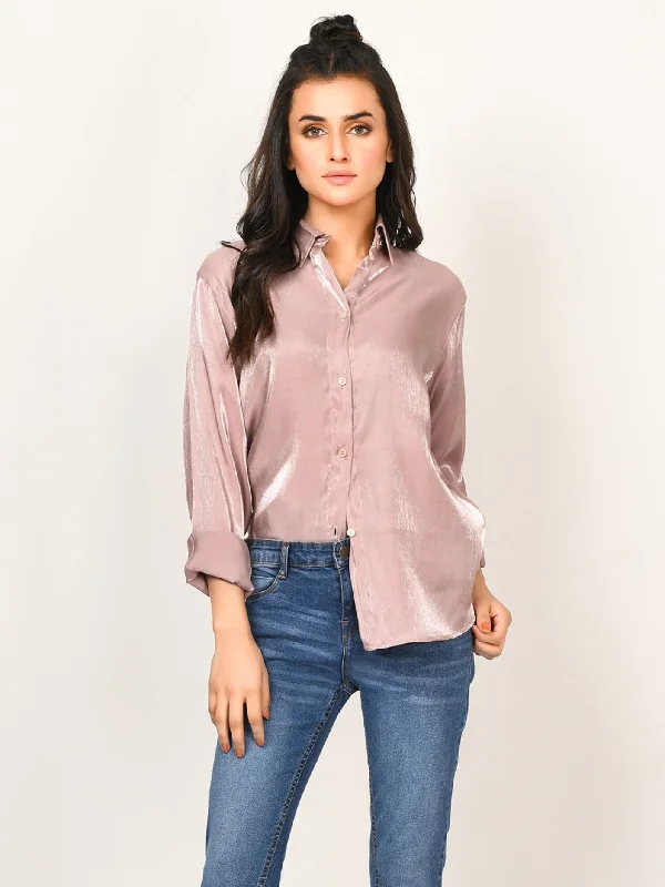 Shimmer Collared Top