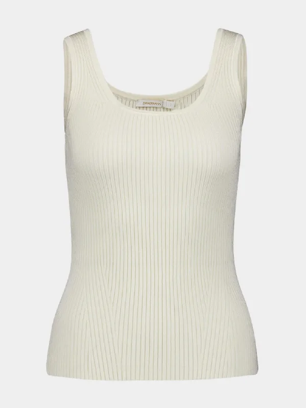 Scoop Neck White Tank Top