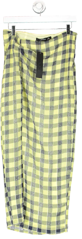 Lioness Yellow Mariah Maxi Checked Skirt UK S