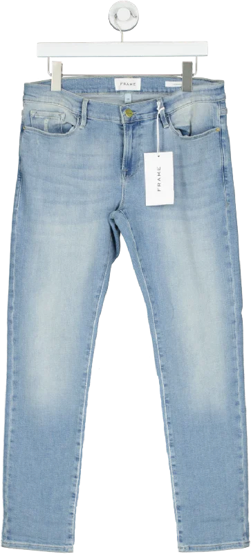 FRAME Blue Le Garcon Cropped Mid-rise Boyfriend Jeans Bnwt W27