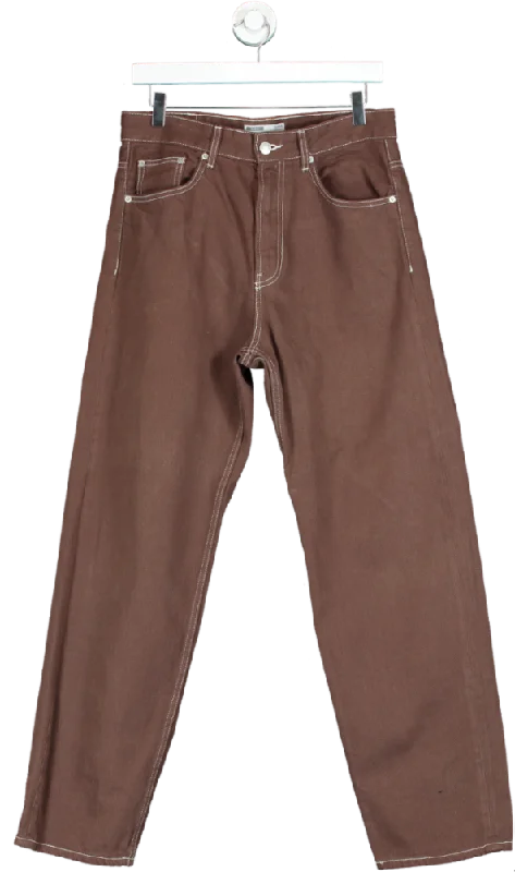 Bershka Brown 90's Wide Denim Jeans UK 10