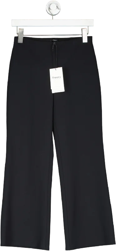 Theory Black Cropped Kick Pant In Scuba UK S