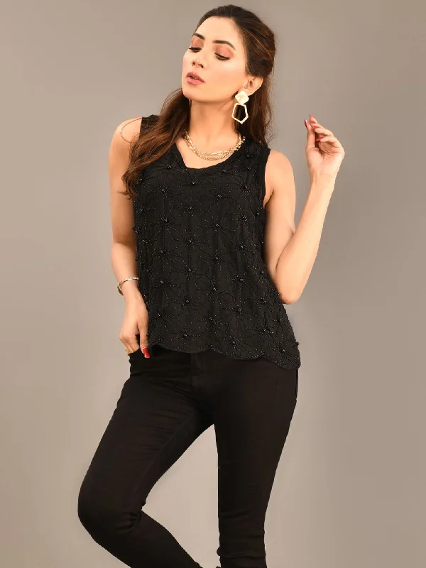 Beaded  Chiffon Top