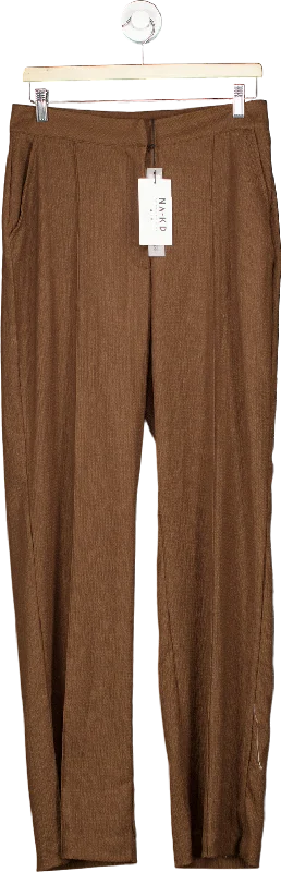 NA-KD Brown Recycled Structured Seamline Suit Pants EU 40 UK 12